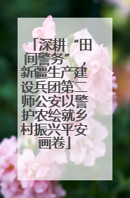 深耕“田间警务”，新疆生产建设兵团第二师公安以警护农绘就乡村振兴平安画卷
