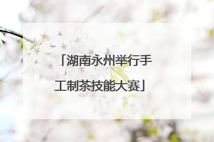 湖南永州举行手工制茶技能大赛