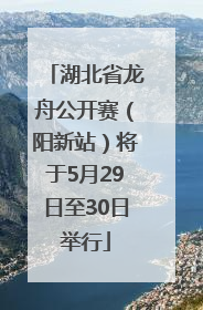 湖北省龙舟公开赛（阳新站）将于5月29日至30日举行
