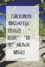 湖北教育微信4月运营亮点：“追星”“读书”成为关键词