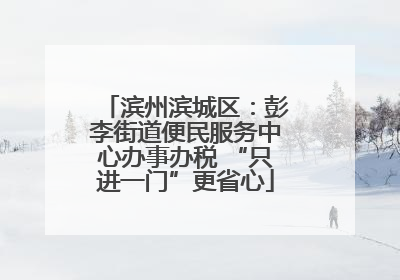滨州滨城区：彭李街道便民服务中心办事办税 “只进一门”更省心