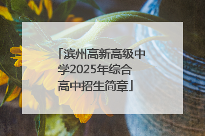 滨州高新高级中学2025年综合高中招生简章