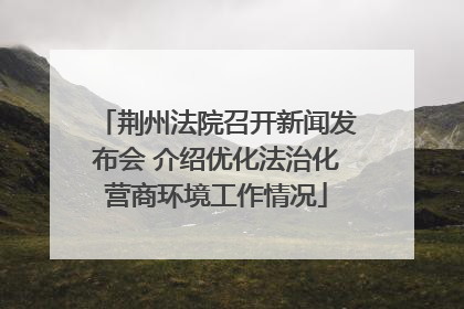 荆州法院召开新闻发布会 介绍优化法治化营商环境工作情况