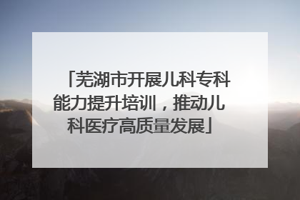 芜湖市开展儿科专科能力提升培训，推动儿科医疗高质量发展