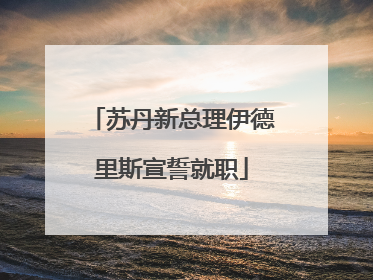 苏丹新总理伊德里斯宣誓就职
