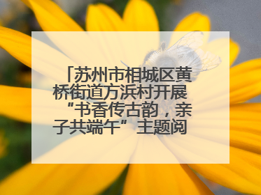 苏州市相城区黄桥街道方浜村开展“书香传古韵，亲子共端午”主题阅读活动！