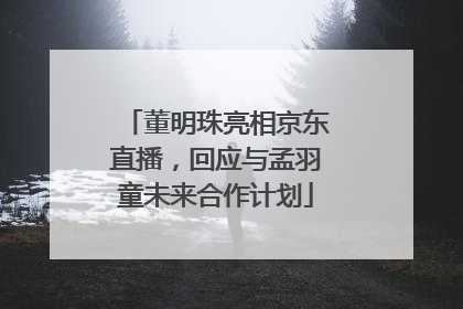董明珠亮相京东直播，回应与孟羽童未来合作计划