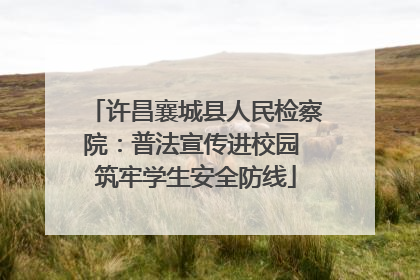 许昌襄城县人民检察院：普法宣传进校园 筑牢学生安全防线