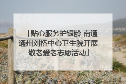 贴心服务护银龄 南通通州刘桥中心卫生院开展敬老爱老志愿活动
