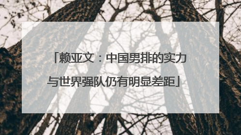 赖亚文：中国男排的实力与世界强队仍有明显差距