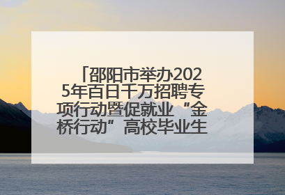 邵阳市举办2025年百日千万招聘专项行动暨促就业“金桥行动”高校毕业生专场招聘会