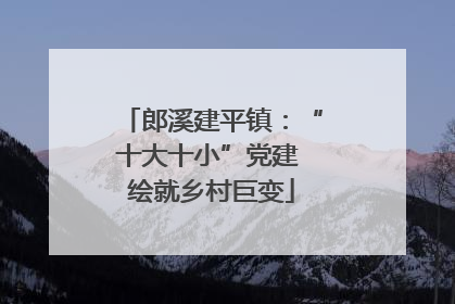 郎溪建平镇：“十大十小”党建 绘就乡村巨变
