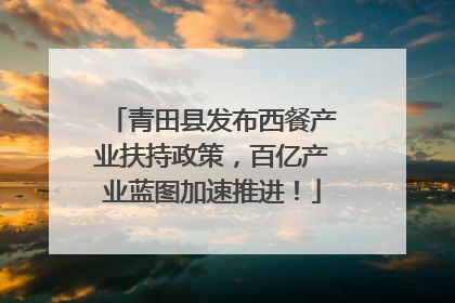 青田县发布西餐产业扶持政策，百亿产业蓝图加速推进！