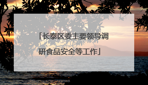 长泰区委主要领导调研食品安全等工作