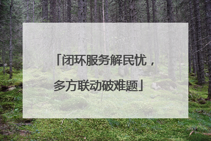 闭环服务解民忧，多方联动破难题