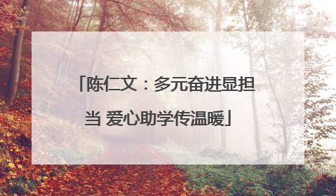 陈仁文：多元奋进显担当 爱心助学传温暖