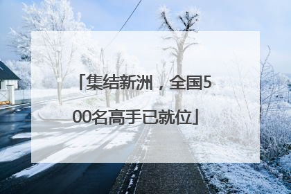 集结新洲，全国500名高手已就位