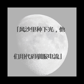 风沙里种下光，他们用代码驯服电流