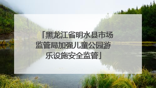 黑龙江省明水县市场监管局加强儿童公园游乐设施安全监管