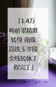 1.4万吨桥梁精准转身 南珠高铁玉岑段全线转体工程完工