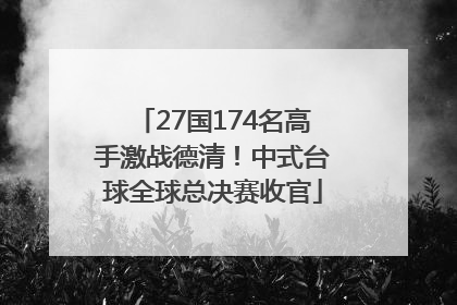 27国174名高手激战德清！中式台球全球总决赛收官