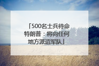 500名士兵待命 特朗普：将向任何地方派遣军队
