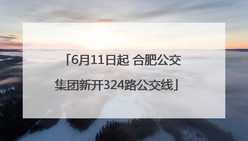 6月11日起 合肥公交集团新开324路公交线