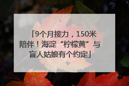 9个月接力，150米陪伴！海淀“柠檬黄”与盲人姑娘有个约定