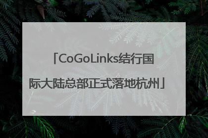CoGoLinks结行国际大陆总部正式落地杭州